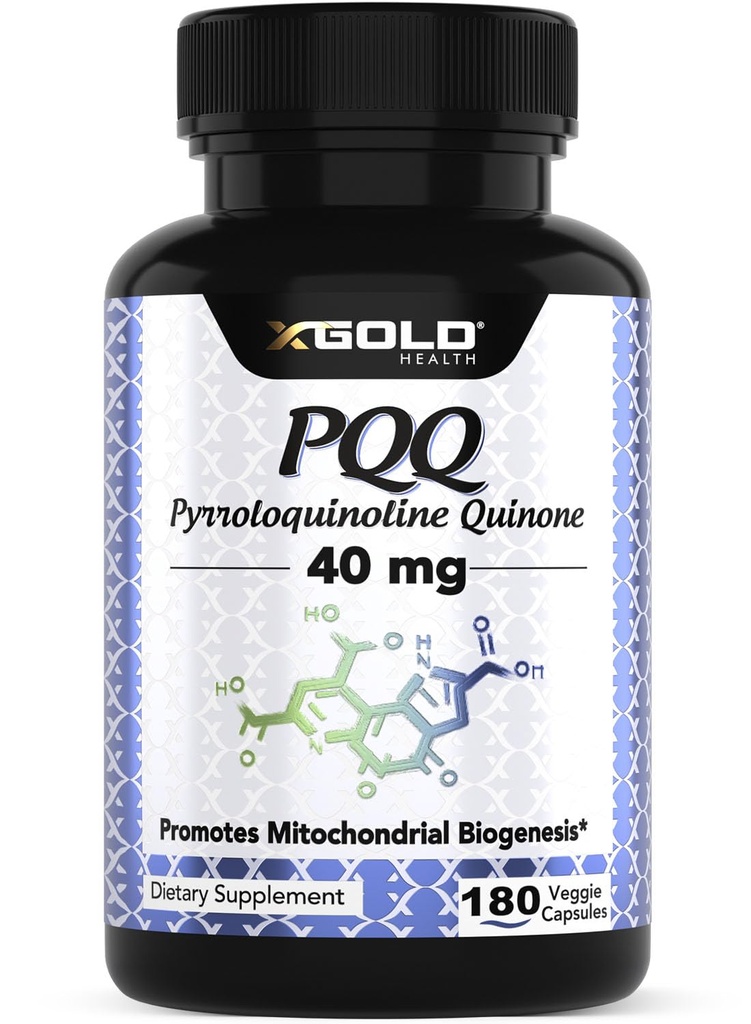 发酵的PQQ 40mg(99.7%+)纯度 – Mitochondrial Support, Energy Boost, Heart & Brain Health, Better Sleep – Non-GMO 补充