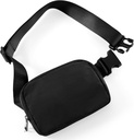 ODODOS Unisex 迷你带包,装有可调整的Strap Small Fanny Pack 用于工作跑步旅行,黑色