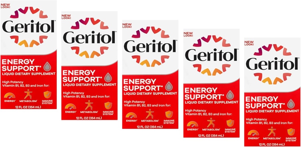 Geritol液体补充剂,B-维生素和铁 12 Fluid Ounce (Pack of 5)