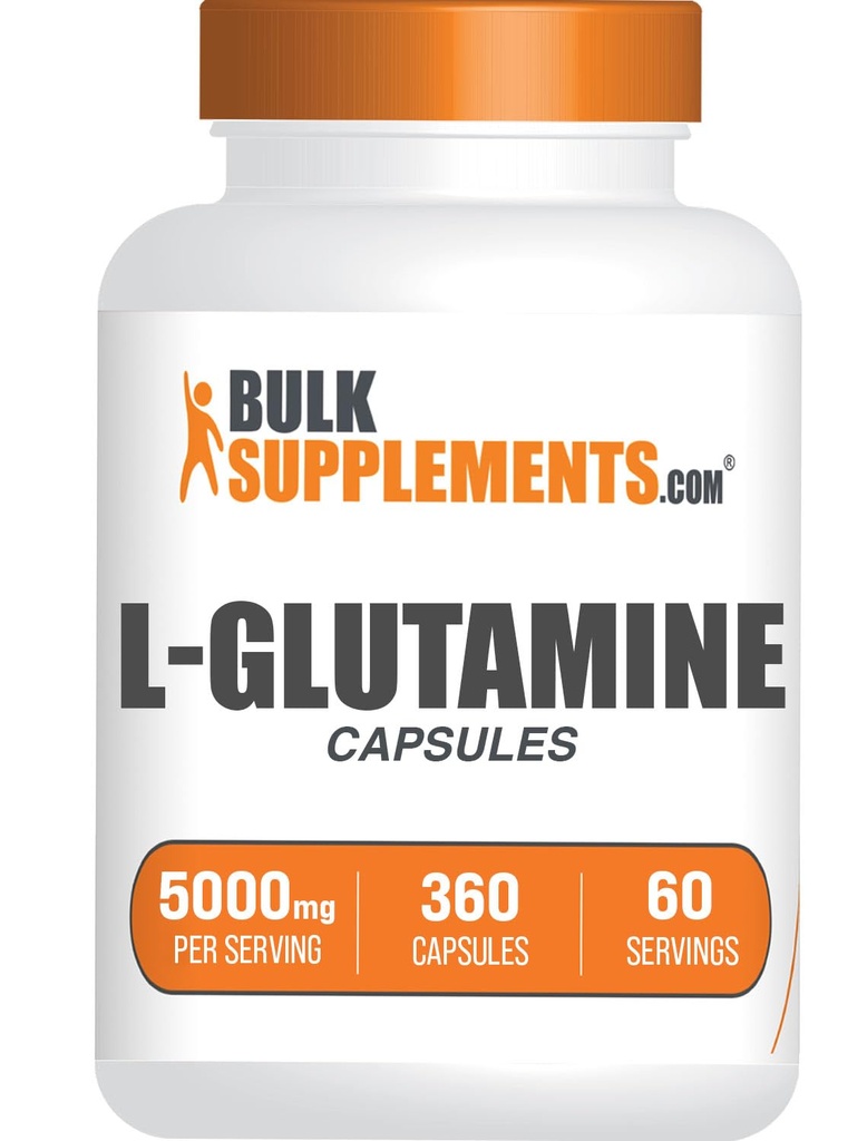 Bulk Supposes.com L-Glutamine Capsules - Glutamine Suppose,氨基酸补充剂 - Gluten Free, 6 Capsules per service (5000mg), 360 counter (Pack of 1) (英语).
