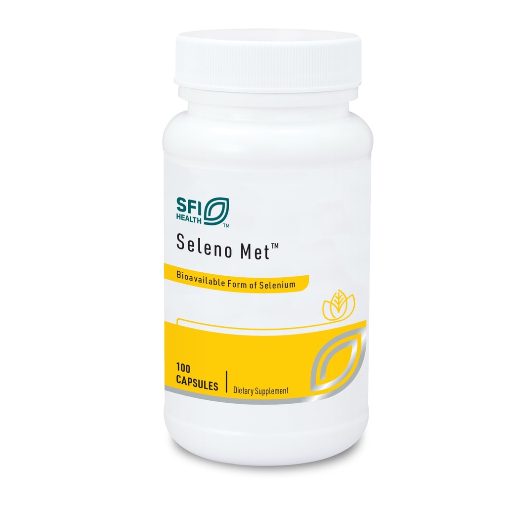 Klaire Labs SFI 健康 Seleno Met - 200毫克硒作为伪甲基苯丙胺,无酵母的生物可用抗氧化剂支持,乳制品和无胶(100卡普勒斯)