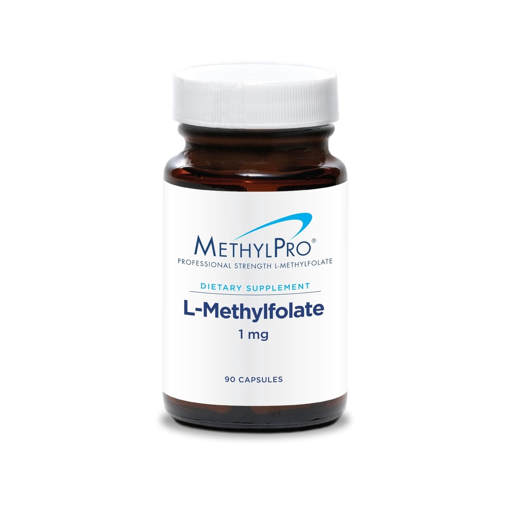 MethylPro L-Methylfolate 1 mg - Supports a Healthy Mindset - Active Folate for Methylation Support & Biochemical Reactions - Highly Bioavailable - Flexible Dosing - 90 Servings - 90 Capsules