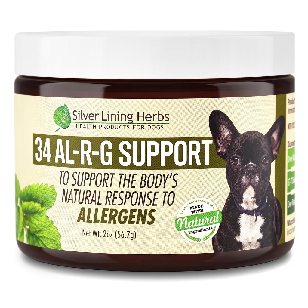 Silver Linning Herbs 34 Canine Al-R-G - 对狗的草药过敏补充剂 - 对狗的自然过敏支持 - 推动狗的健康,正常,对过敏性反应 - 2 Ounce Jar