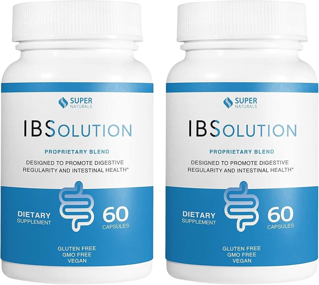 IBSoltion - 消化性健康补编,气体,布洛廷,痢疾,便秘救济,腹痛,用yl,促进规律,支持古特健康,美国制造 - 60 Vegan Capsules, 2-Pack