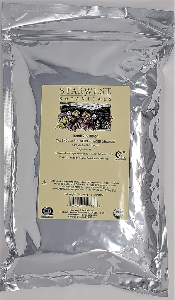 有机卡伦杜拉花粉,1英镑