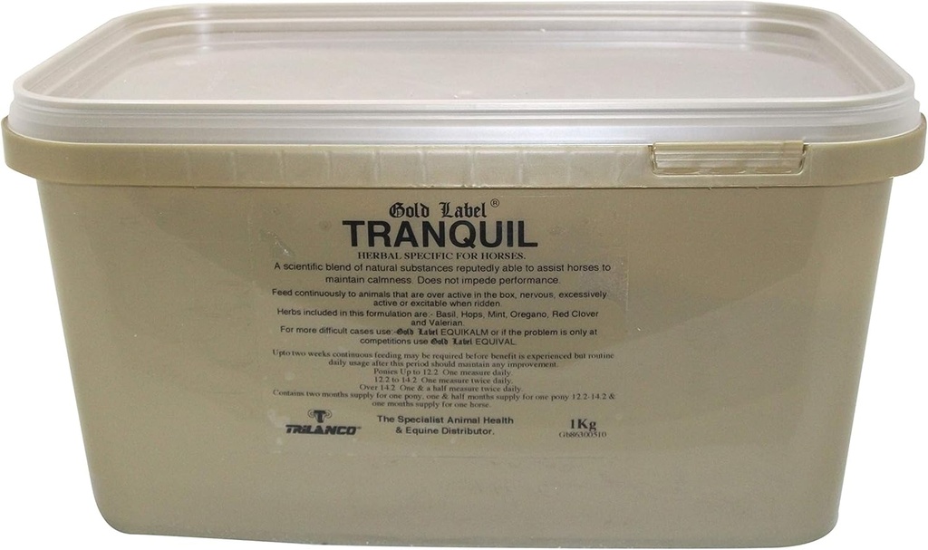 Tranquil,马的补品,黄金标签, 冷静神经马, 1KG
