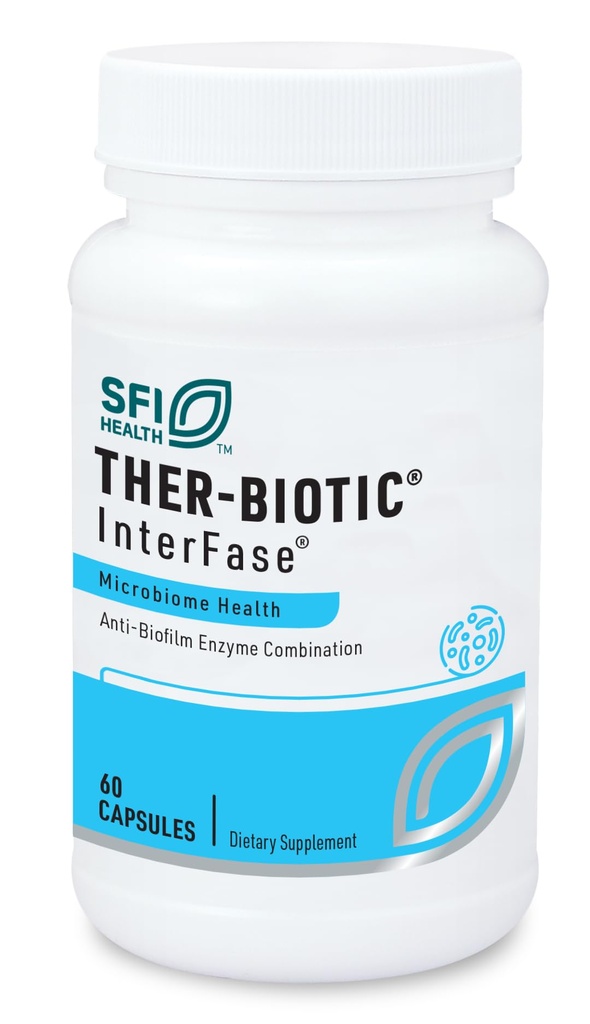 Klaire Labs SFI Health Ther-Biotic InterFase - Multi Enzyme Formula for Digestive Health & Gut Balance - Designed to Support a Healthy Microbiome (60 Capsules)