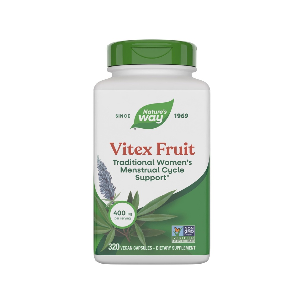 Nature's Way Vitex水果、传统月经周期支助*、传统妇女健康支助*、Chasteberry、Vegan、320 Capsules(包装5月Vary)