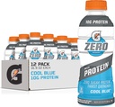 Gatorade Zero with protein, 10g Whey 蛋白质隔离剂, 零糖, 素食, 液态电解剂, 酷蓝, 16.9 Fl Oz瓶, 12 Pack