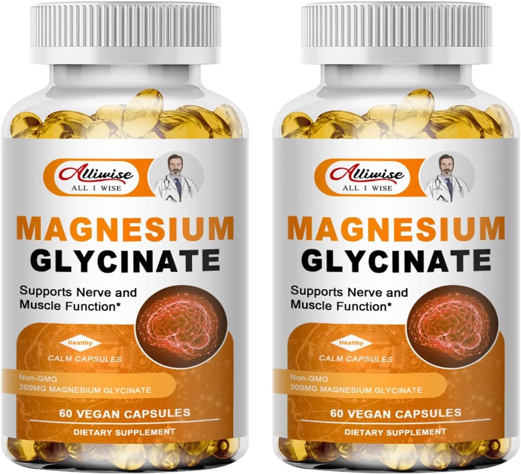 四倍镁复合物Capsules 600 mg,与镁Glycnate 300mg, 陶拉特和马塔莱用于肌肉,睡眠, 冷静, 能量, 多种维生素用于高吸收, Vegan, 非GMO