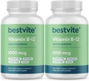 BESTVITE 维生素B12(甲基乙酰Cobalamin) 1000mcg(480个植物卡普尔(2 x 240))(甲基乙酰B12) - 无 Stearates - Vegan - 非 GMO - Gluten Free