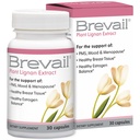 Brevail Plant Lignan Capsules,《积极乳房健康补充剂》,配有50毫克SDG Lignans,来自Flax种子壳促进健康雌激素平衡和PMS Mood支持药,30 Counter
