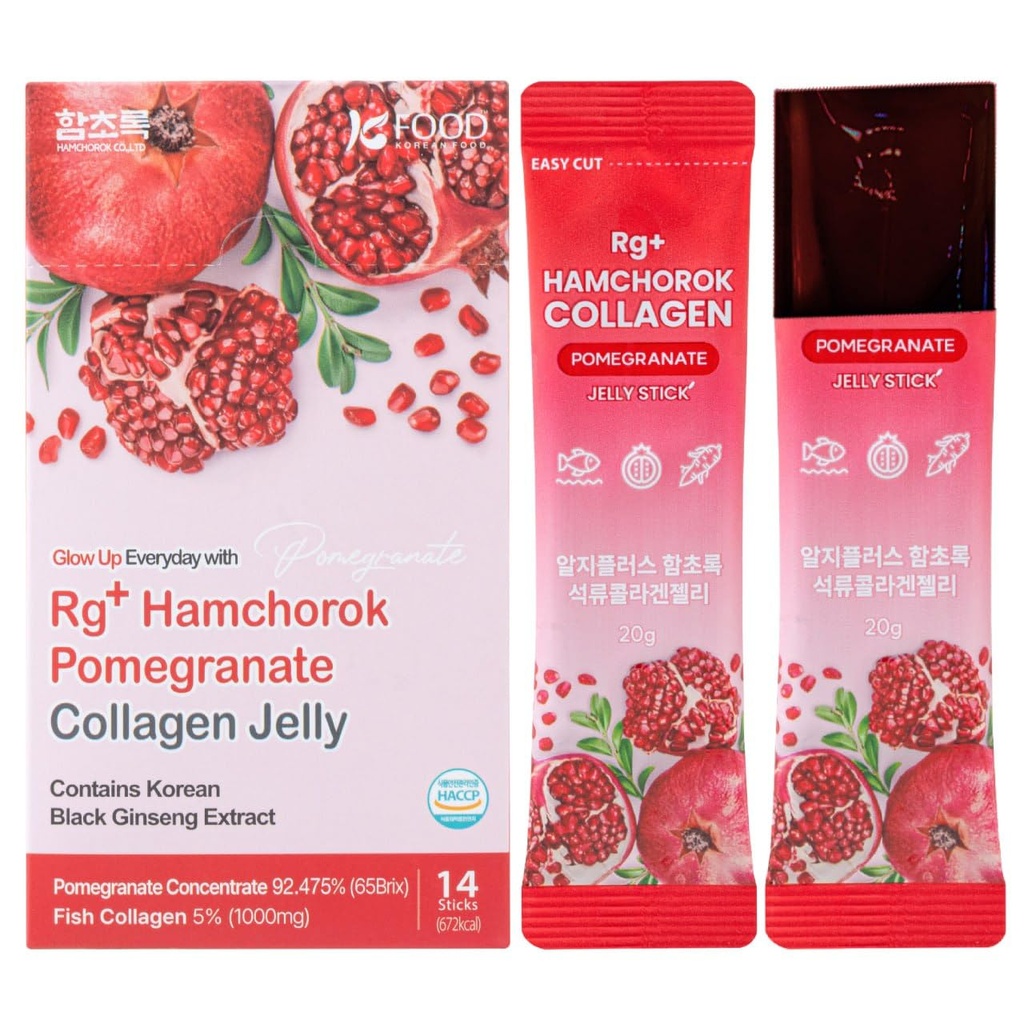 Rg+ 石榴酸Collagen Jelly(20gx14stick) / 抗衰老 韩- 美- 360DA 海洋Collagen +维生素C & E Ginseng 集中支持免疫、皮肤、头发、钉子和联合(14)