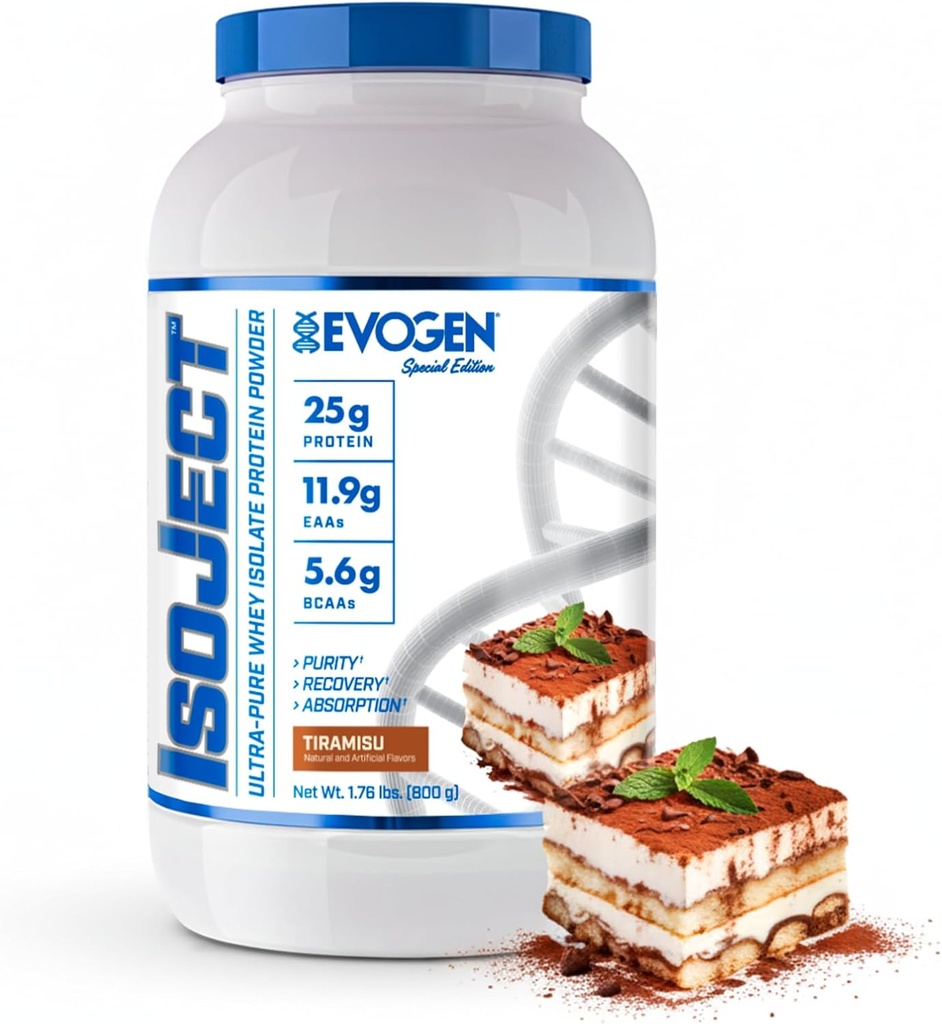 Evogen Isoject - Whei 蛋白质溶解酶 QQ 超Pure Whey 蛋白质粉 配Ignitor酶 BCAAs 和 EAAs 强化吸收和回收 QQ Tiramisu 25 服务