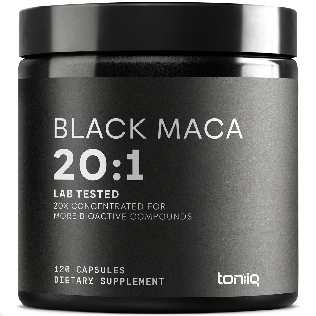 Black Maca Root - 超高可能性 20:1 提取 - 单一起源,野生和高度集中 - 第三方实验室测试 - 120 Capsules