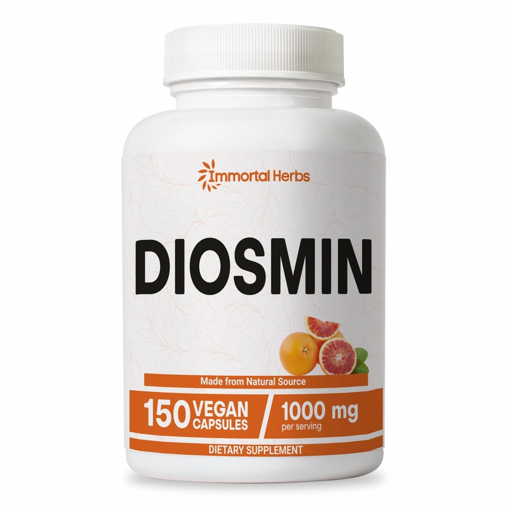 纯 Diosmin 1000mg 复杂公式, 150 Capsules, Citrus Bioflavoids 富果提取, 100% 蔬菜, Non-GMO & Gluten Free Diosmin 补编