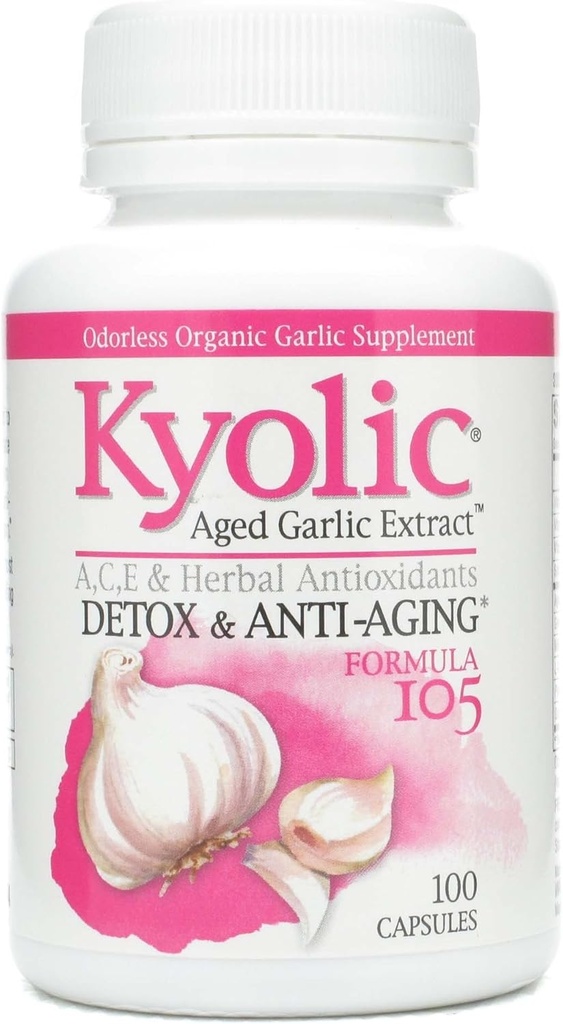 Kyolic 公式 105 大蒜提取器 W/VIT A和E 硒 100