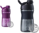 BlenderBottle 20-Ounce 黑色和Plum 蛋白质摇摆瓶装有 BlenderBall Wire Whisk