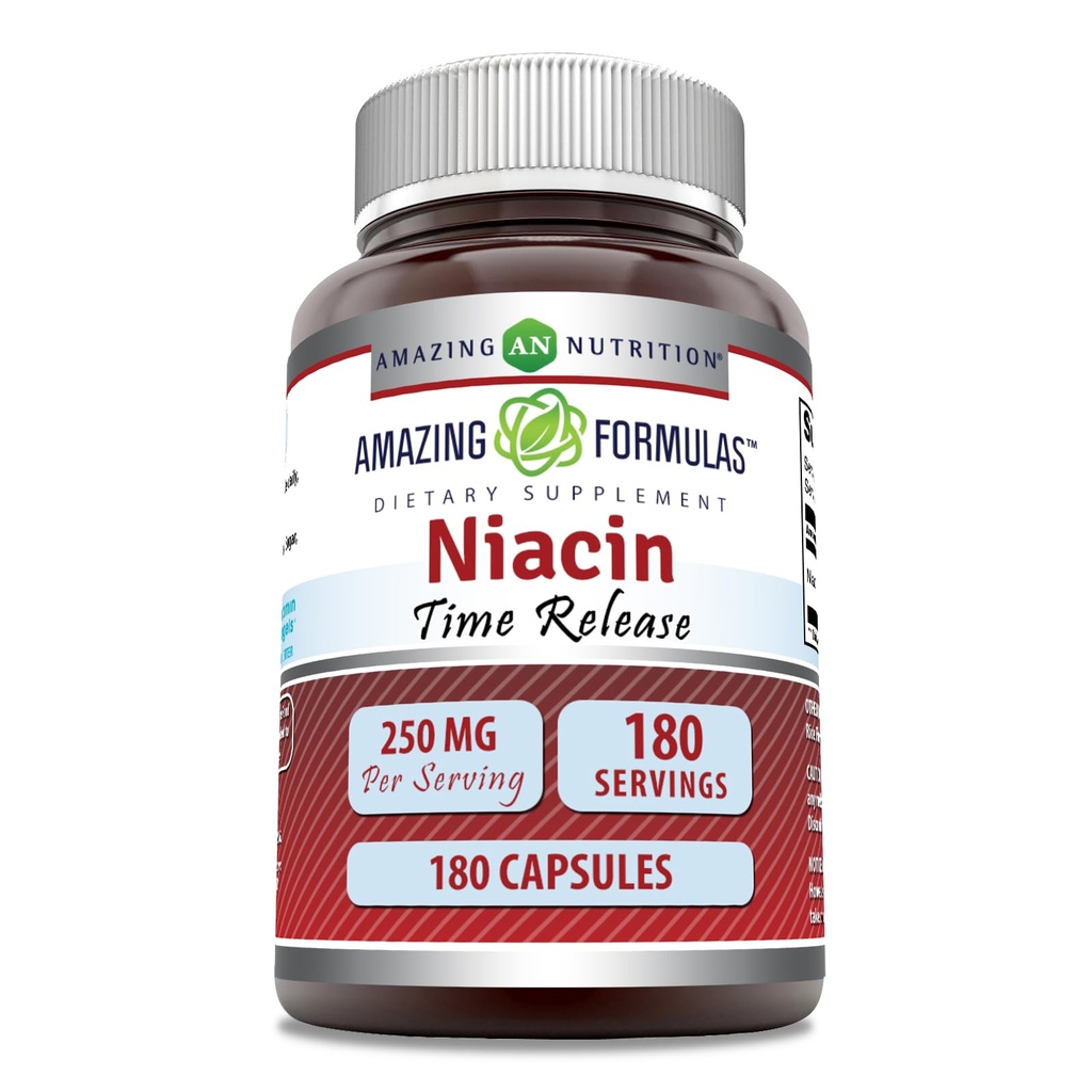 神奇的配方 Niacin(维生素B3) 250 mg 180 capsules Supplement QQ Non-GMO QQ Gluten Free QQQ 在美国制造