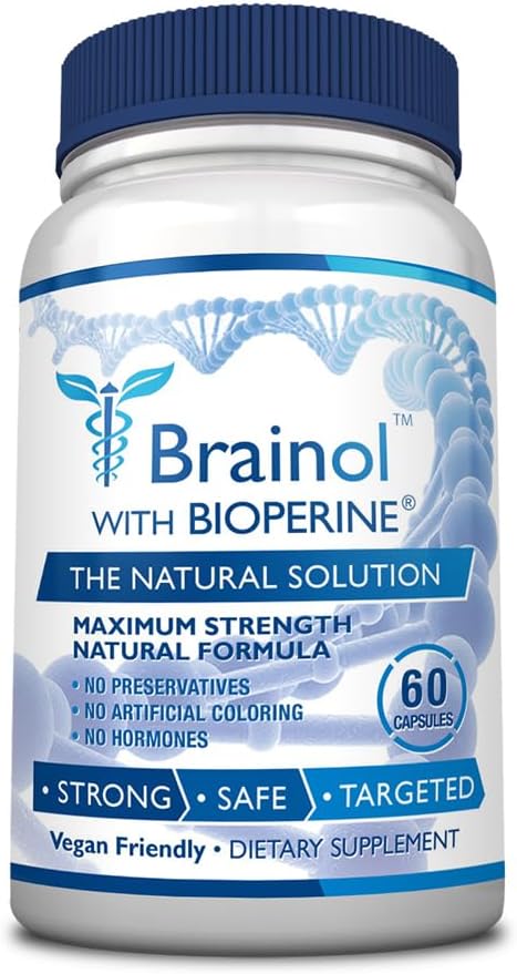 Fungavir Brainol - 定向脑支持补充剂 - B维生素,镁,氨基酸,圣约翰蠕虫,磷酸盐,Ginkgo Biloba - Vegan-Friendly - 60 Capsules - 1个月供应