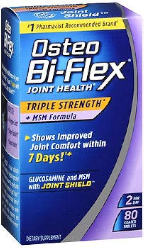 Osteo Bi-Flex 联合健康三重强 + MSM 公式 联合盾牌 + Glucosamine - 80 纸板