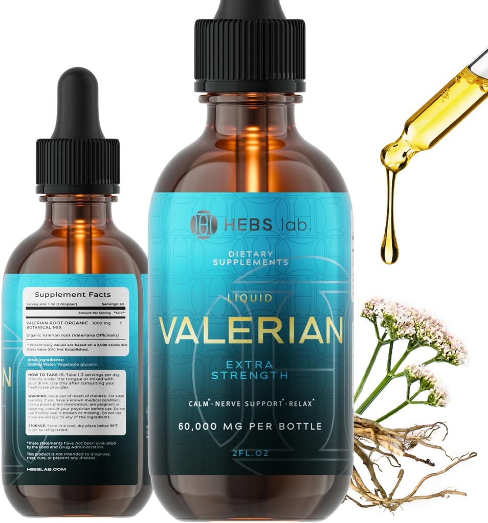 瓦勒里安根提取 – Slееp Tincture – 美国制造 Herb Sleßp 补编 - 瓦勒里安根滴2 Fl Oz