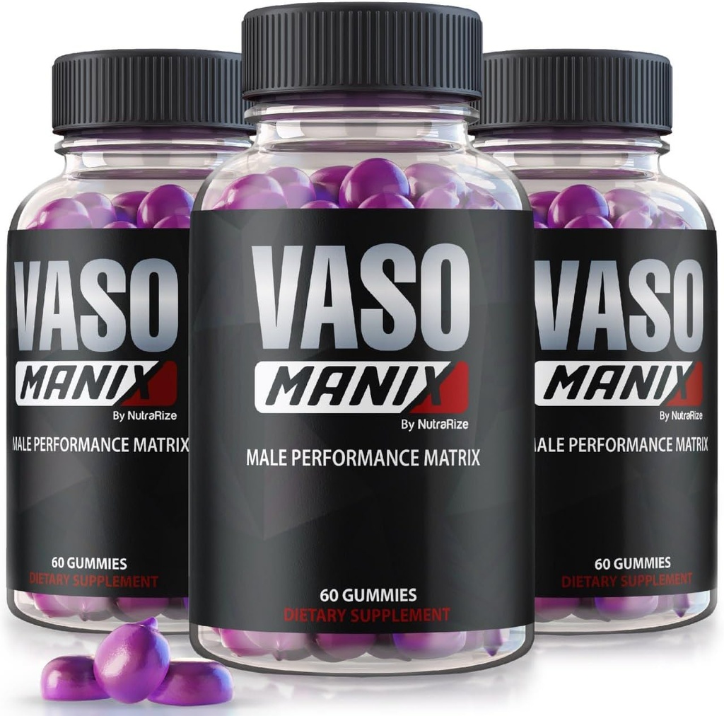 (3 Pack) VasoManix Gummys, Vaso Manix Classic Male 补充,全天然的男性公式,Premium Gummy 支持性能,信心和总体健康,官方审查(180 Gummys)