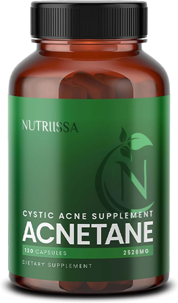 Nutriissa ACNEtane - Pantothenic Acid & L-Carnitine的激素和环丙烷控制 - EPEB 纯度和可能性认证 - 120 Vegan Capsules