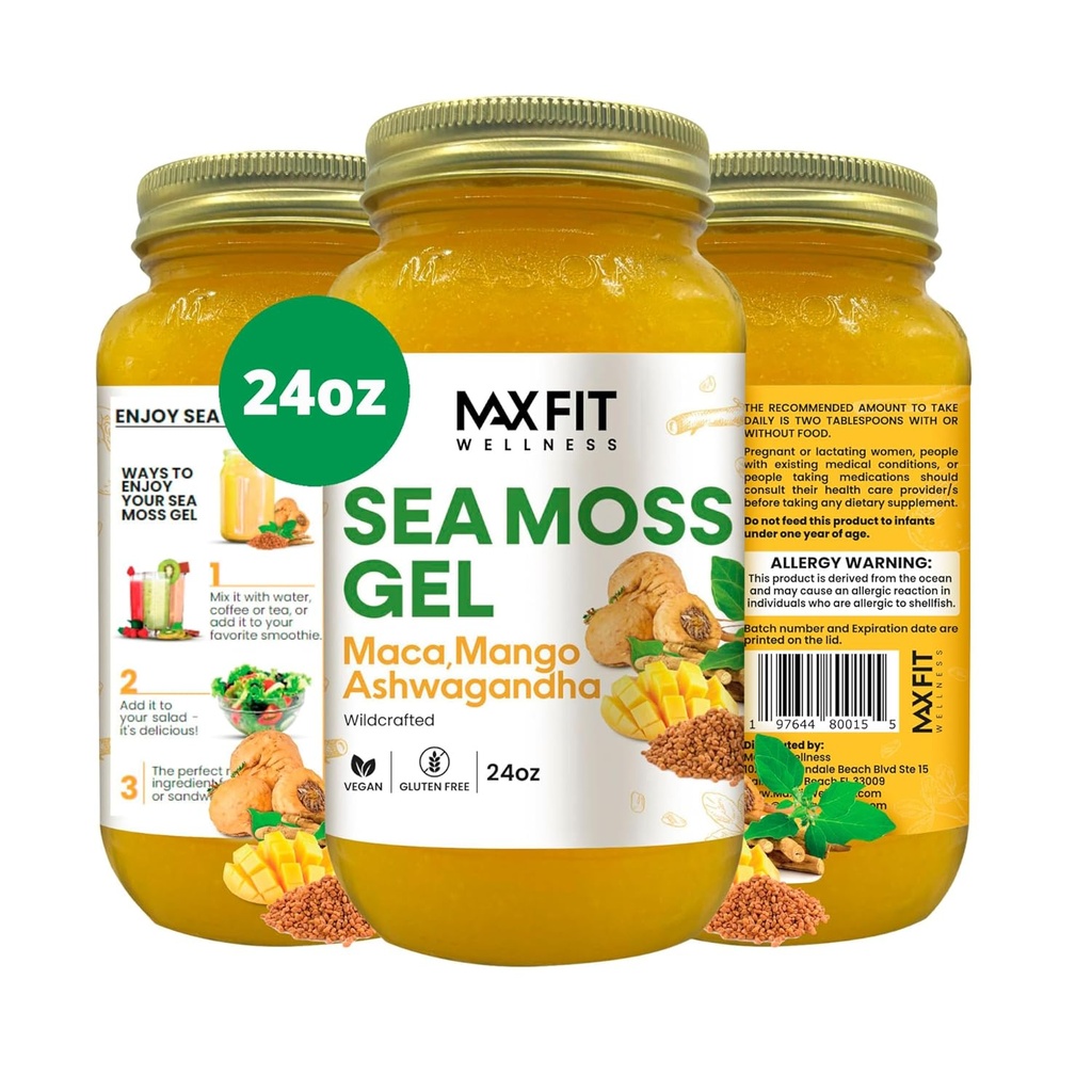 24oz 野生金海 Moss Gel Maca Ashwagandha 来自圣卢西亚的92种维生素和矿物