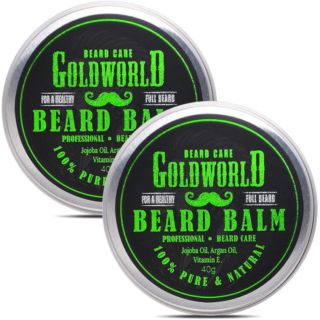 Gold World 2 Pack Beard Balm for Beard Groming, Beard Care (《金色世界2》,《熊肉包》,《熊肉包》,《熊肉包》)