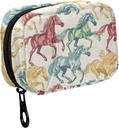 Fstylead Beautiful Running Horse Pills for Purse, 每周携带Zipper的便携式药盒,用于储存维生素鱼油药品