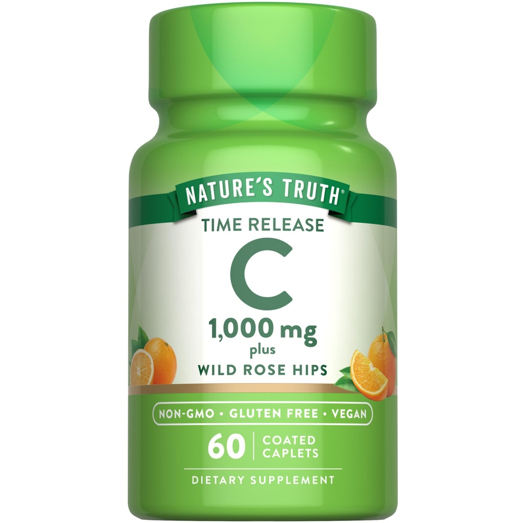 Nature's Truth Vitamin C with Rose Hips 1000mg QQ 60 Coded Caplets QQ Vegan, Non-GMO & Gluten Free Supplement 互联网档案馆的存檔,存档日期2013-12-02.