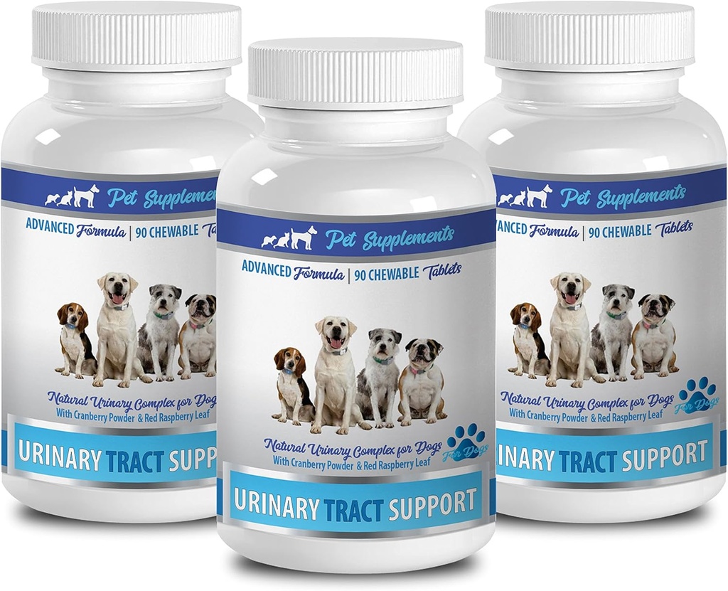 狗失禁女性-DOG URINARI TRACT支持 - 自然冷冻溶液 - BLADDER HEALT - VET推荐 - 狗的蓝莓健康粉 - 3瓶(270份)