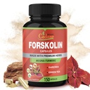 Cadane Forskolin 有机卡普尔补充剂 -- -- 5in1 以Turmeric Curcumin、Arjuna、Garcinia Cambogia和绿茶为重点 -- -- 150个卡普尔5个月的供应