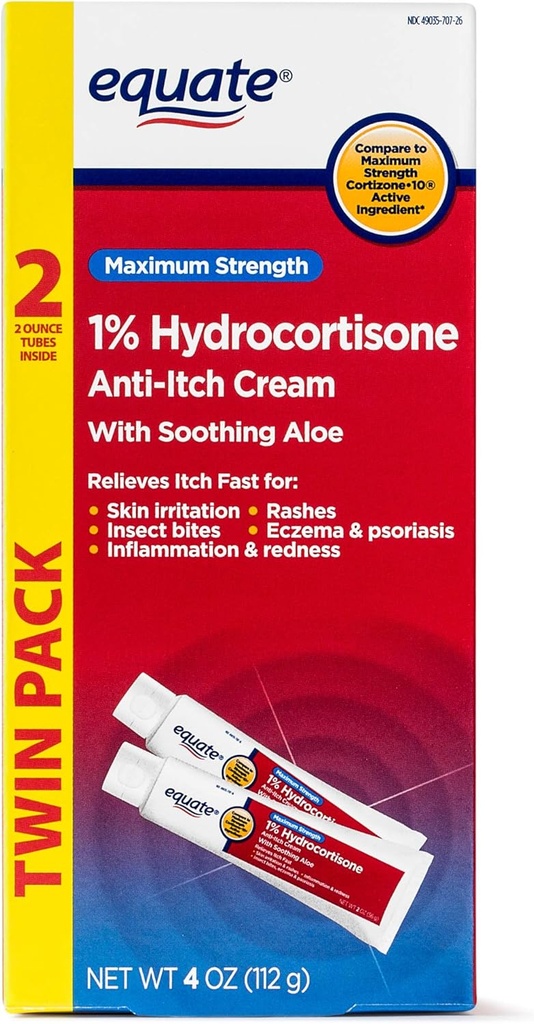 方块 TWINPACK 比起最大强度的Cortisone,1%的Hydrocortisone 抗产物Cream