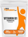 聚氰胺HCl粉 - 氢氯胺酯,B1维生素,Thiamine B1补充剂,Thiamine 100mg - 不含Gluten,每服100mg,1kg(2.2磅)(包1)