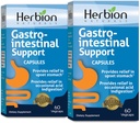 HERBION Naturals Gastro-肠道支持草药混合剂,用于修复胃部,胃肠健康和功能,偶有酸消化,健康肠胃花,60个Vegicaps - 包2