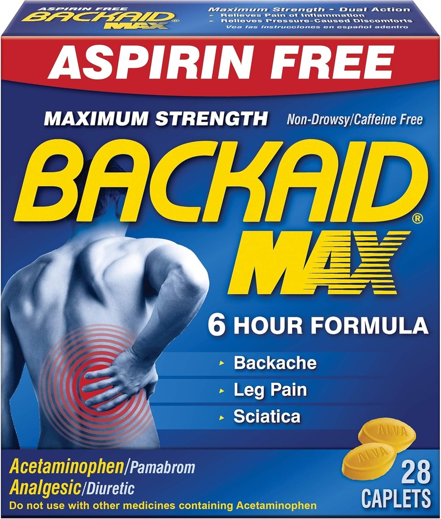 后援 Max Relief Caplets, 28 Counter (Pack of 6) (英语).