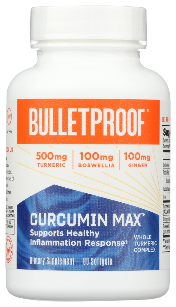 防弹的Turmeric Crucumin 复杂炎症反应 软胶,60 Counter, Keto 补充联合和炎症支持,抗氧化剂支持,包装 May Vary
