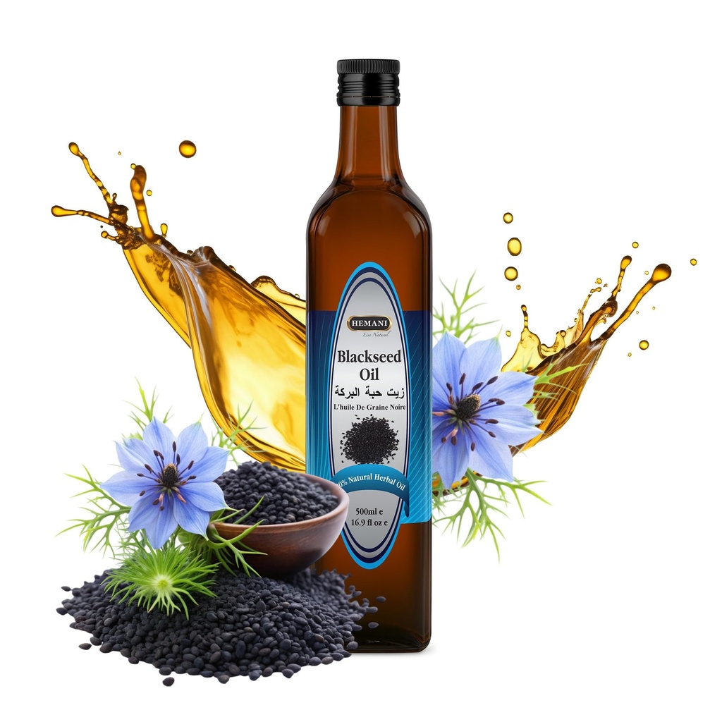Hemani 黑种子油冷压 16.91 Oz I 500ML I 100%天然 I溶液自由 I AKA Nigella Sativa I Kalonji I 黑色昆明种子油