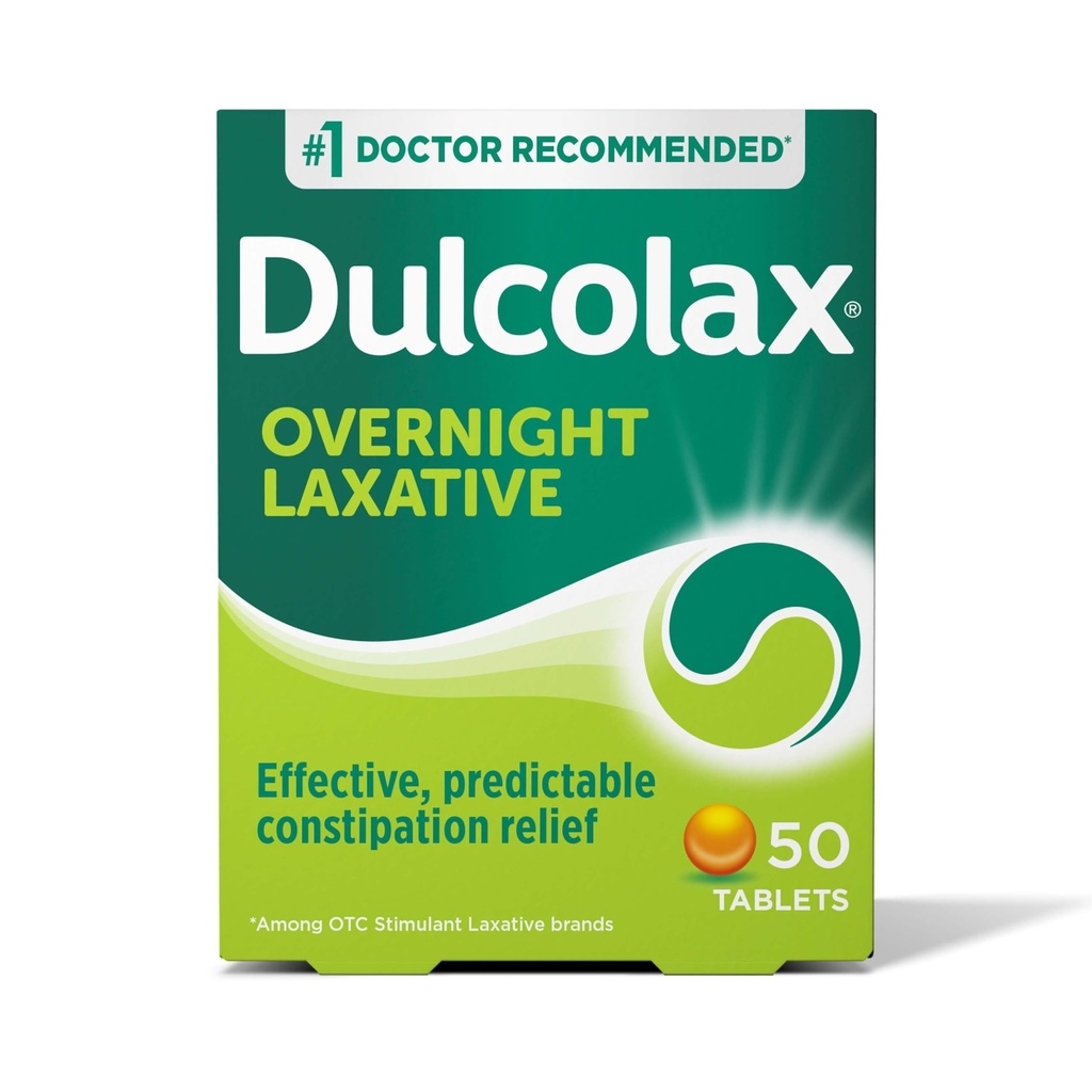 Dulcollax兴奋剂泻药片、可预见和有效便秘缓解剂、Lelivees Training & Bloating、Bisacodyl 5 mg、50 count