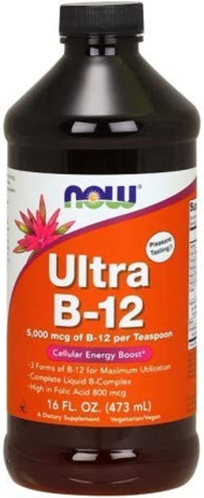 Now Foods - Ultra B-12 液态电池能量靴 5000 mcg. - 16 oz. (2-Pack)
