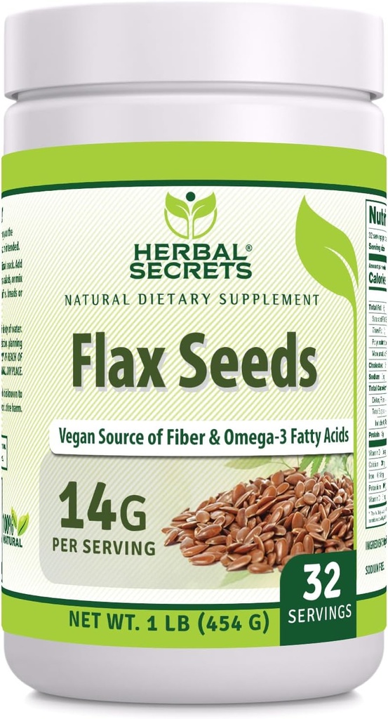 (原始内容存档于2017-10-03) (英语). Herbal Secrets Overse Flax Seeds Supplements – 14 G Pervice – Raw Vegan – Non-GMO – Gluten-Free – 在美国制造 (1 Pack, 1 Lb).