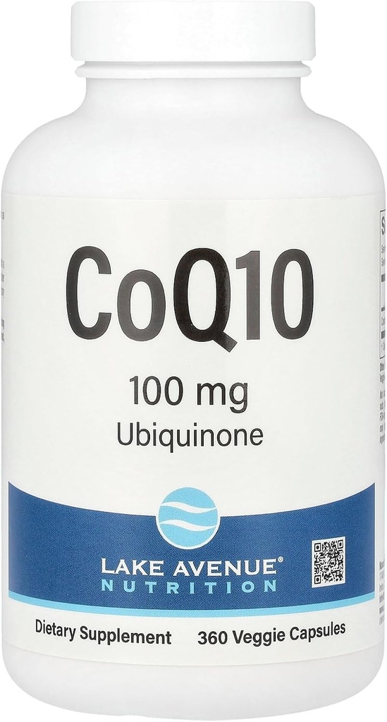 湖大道 CoQ10 营养 - Ubiquinone 补充剂 - 促进抗氧化剂活动 - Gluten Free, no-GMO - 100 mg - 360 Veggie Capsules