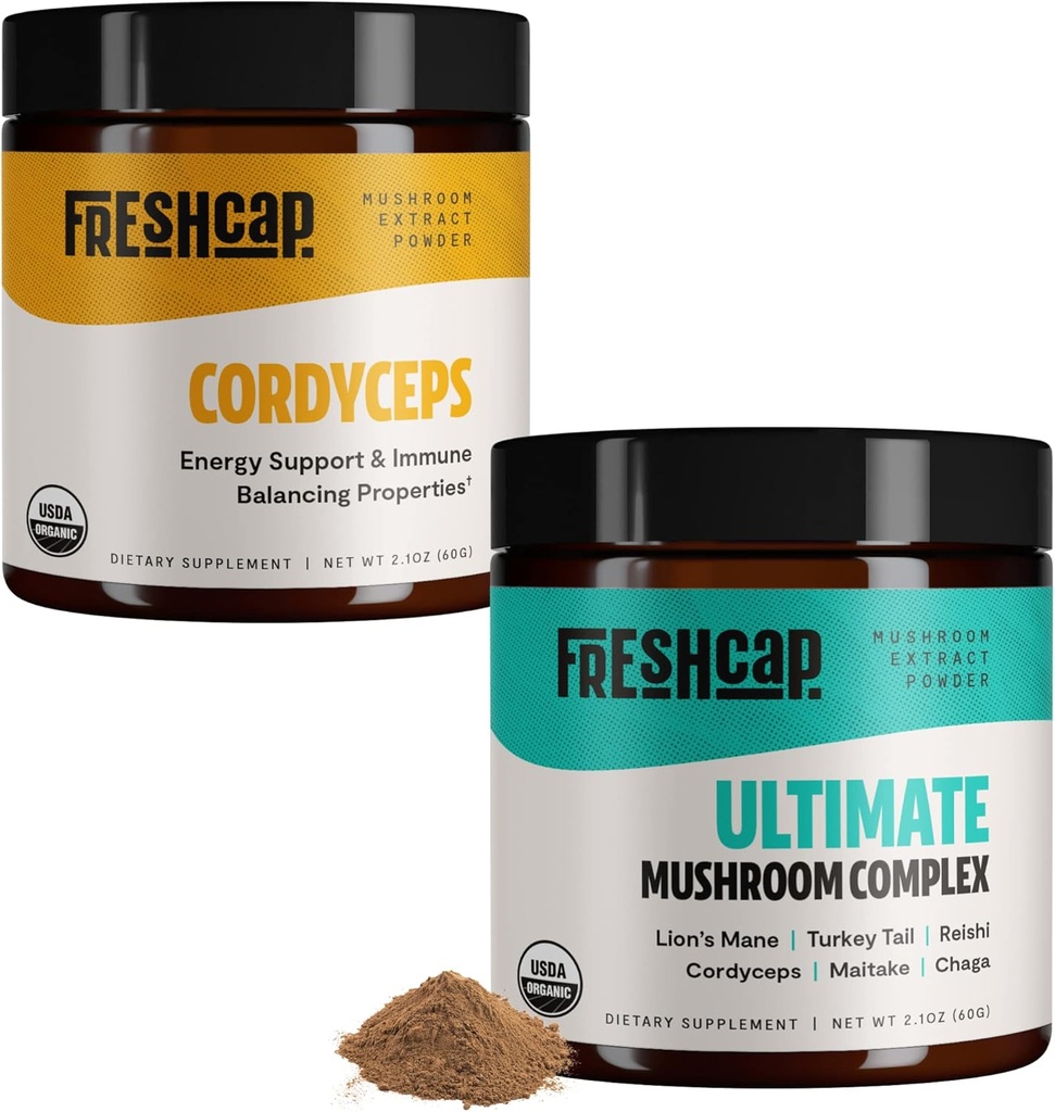 新鲜卡普蘑菇 能量包(Cordyceps Power和Ultimate Mushroom Complex Powder) 新鲜卡普蘑菇