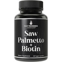Saw Palmetto + Biotin Advanced 2-in-1 Combo for Hair Growth. Vegan Capsules Supplement with Natural Saw Palmetto Extract + 10000mcg Biotin. Hair Loss and Regrowth Pills for Men and Women. DHT Blocker