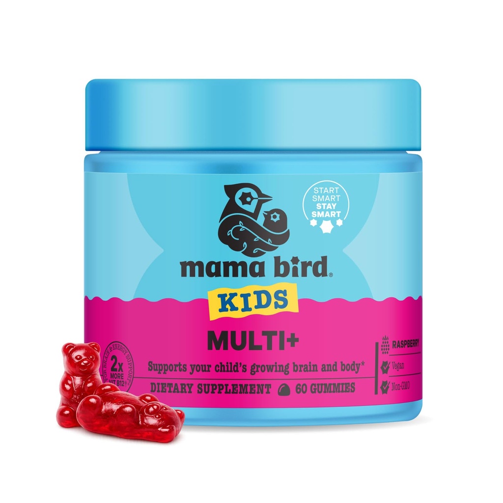 Best Nest Wellness Multi Plus Gummys - 配有甲基维生素的脑健康支持补编 - 儿童可嚼多维生素 - 艾滋病健康能源和免疫功能 - Raspberry, 60 Gummys