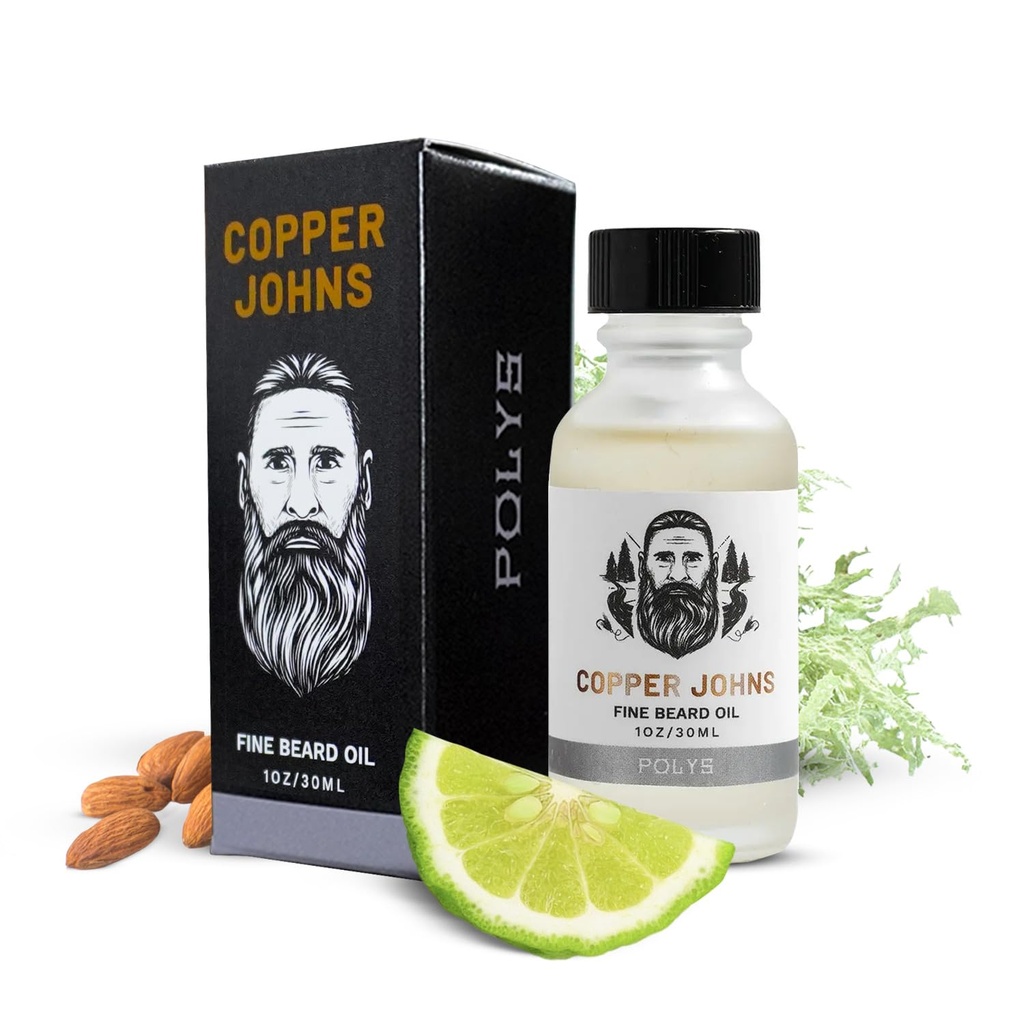 男子铜约翰斯熊皮油 -- -- 与Jojoba & Castor Oil的天然配方 -- -- 轻量级非油性熊皮润滑剂 -- -- 软体、水合物和塔梅斯弗里兹 -- -- Polys-Bergamot & Cherry Almond 1 oz