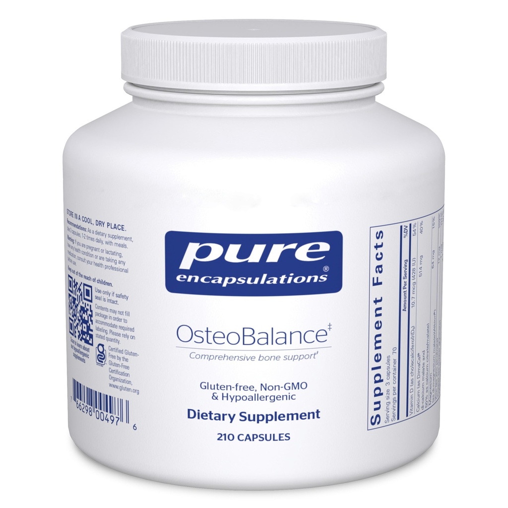 纯封装 OsteoBalance − 假充性补充,促进钙吸收和加强健康骨矿化* 210 Capsules