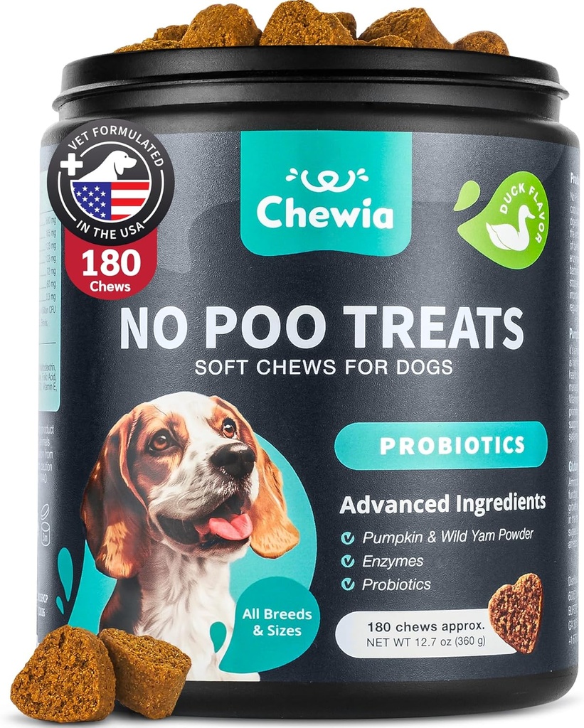 无 Poo Chewables for Dogs - 配有酶的消化健康配方 - Coprophagia Deterrent - 警犬工具 Eating Deterrent - 消化性,牙科,Gut & Immune 健康 - 无食用